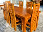 Teak Heavy Dining Table and 6 Chairs Code 83736