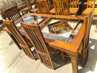 Teak Heavy Dining Table and 6 Chairs Code 83736