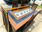 Teak Heavy Dining Table and 6 Chairs Code 83736