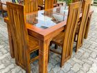 Teak Heavy Dining table and 6 chairs code 83736