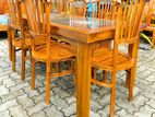 Teak Heavy Dining Table and 6 Chairs Code 83736