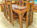 Teak Heavy Dining Table and 6 Chairs Code 83737