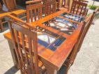 Teak Heavy Dining Table and 6 Chairs Code 83768