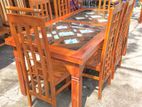 Teak Heavy Dining Table and 6 Chairs Code 83836