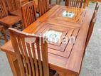 Teak Heavy Dining Table and 6 Chairs Code 83836