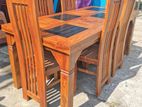 Teak Heavy Dining Table And 6 Chairs Code 83837