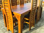 Teak Heavy Dining table and 6 chairs Code 83837