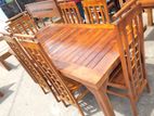 Teak Heavy Dining Table and 6 Chairs Code 83846