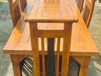 Teak Heavy Dining Table and 6 Chairs Code 83847