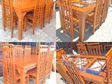 Teak Heavy Dining Table and 6 Chairs Code 83847