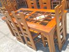 Teak Heavy Dining Table and 6 Chairs Code 83868