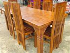 Teak Heavy Dining Table and 6 Chairs Code 83877
