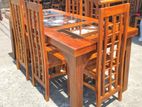 Teak Heavy Dining Table and 6 Chairs Code 84847