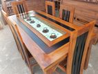 Teak Heavy Dining Table and 6 Chairs Code 84847