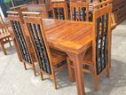 Teak Heavy Dining Table and 6 Chairs Code 84865