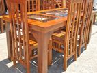 Teak Heavy Dining Table and 6 Chairs Code 87336