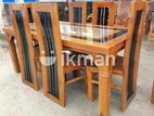 Teak Heavy Dining Table and 6 Chairs Code 87337