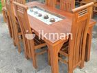 Teak Heavy Dining table and 6 chairs code 87447