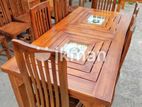 Teak Heavy Dining table and 6 chairs code 87467