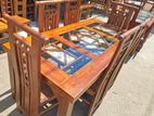 Teak Heavy Dining Table and 6 Chairs Code 88355