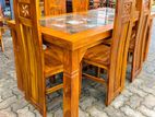 Teak Heavy Dining Table and 6 Chairs Code 88373