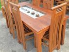 Teak Heavy Dining Table and 6 Chairs Code 88567