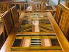 Teak Heavy Dining Table and 6 Chairs Code 887