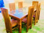 Teak Heavy Dining Table and 6 Chairs Code 908