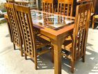 Teak Heavy Dining Table and 6 Chairs Code 93737