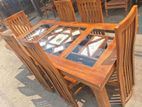 Teak Heavy Dining Table and 6 Chairs Code 93837