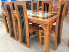 Teak Heavy Dining Table and 6 Chairs Code 93837