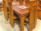 Teak Heavy Dining Table and 6 Chairs Code 93837