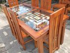 Teak Heavy Dining Table and 6 Chairs Code 93846