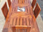 Teak Heavy Dining table and 6 chairs code 9386
