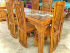 Teak Heavy Dining Table and 6 Chairs Code 98337