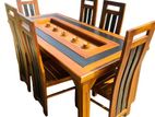 Teak Heavy Dining Table and 6 Chairs Code