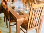 Teak Heavy Dining Table and 6 Chairs Code