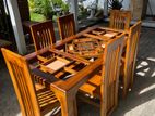 Teak Heavy Dining Table and 6 Chairs Code012