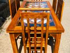 Teak Heavy Dining Table and 6 Chairs Code1543