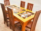 Teak Heavy Dining Table and 6 Chairs Code334