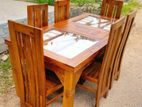 Teak Heavy Dining Table and 6 Chairs code345