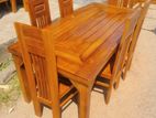 Teak Heavy Dining Table and 6 Chairs Code354