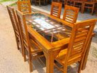 Teak Heavy Dining Table and 6 Chairs Code365