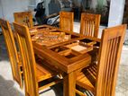 Teak Heavy Dining Table and 6 Chairs code365