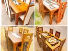 Teak Heavy Dining table and 6 chairs code3654