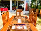 Teak Heavy Dining Table and 6 Chairs code37y5