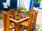 Teak Heavy Dining table and 6 chairs code4378