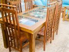 Teak Heavy Dining table and 6 chairs code465