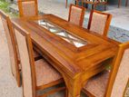 Teak Heavy Dining Table and 6 Chairs Code476