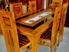 Teak Heavy Dining Table and 6 Chairs Code553